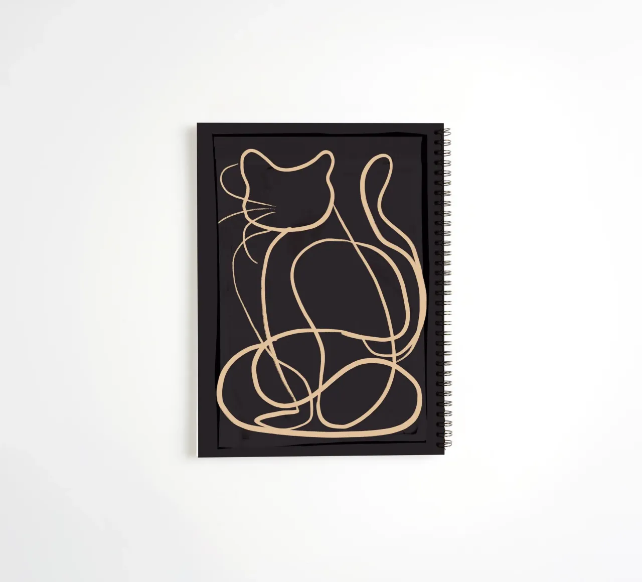Abstract Line Art Cat 11 spiral notebook by ThingDesign