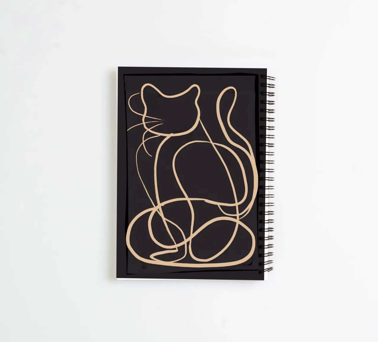Abstract Line Art Cat 11 spiral notebook by ThingDesign
