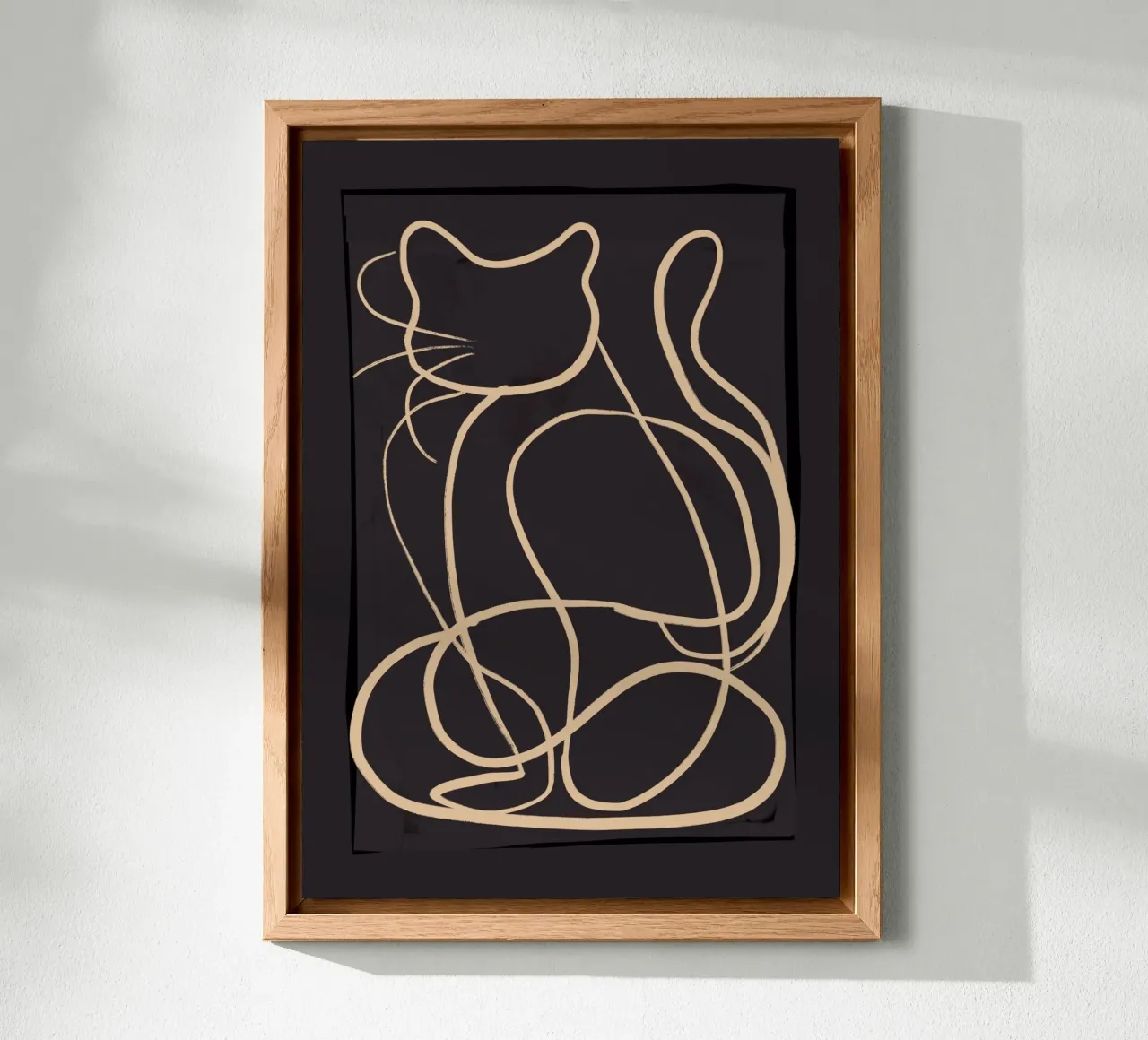 Gatto astratto Line Art 11 alluminio dibond da ThingDesign