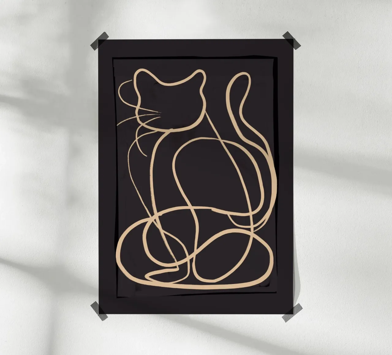 Gatto astratto Line Art 11 carta hahnemühle da ThingDesign
