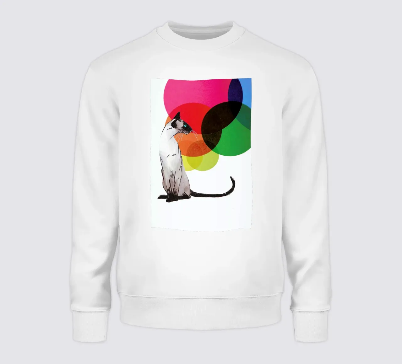 Siamese Cat with colorful balls sweatshirt van Rococco LA