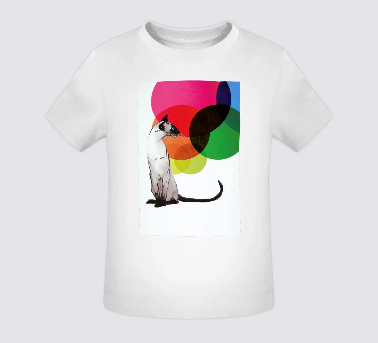 Siamese Cat with colorful balls maglietta neonato da Rococco LA
