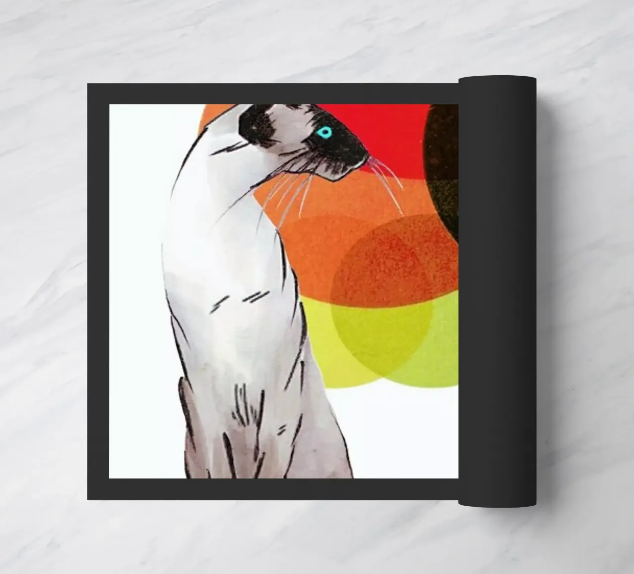 Siamese Cat with colorful balls zerbino da Rococco LA