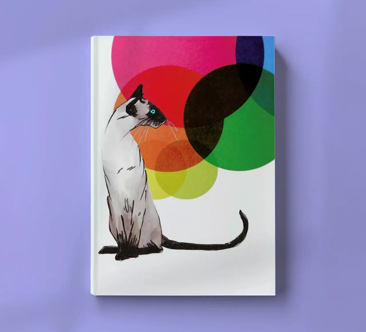 Siamese Cat with colorful balls notebook by Rococco LA