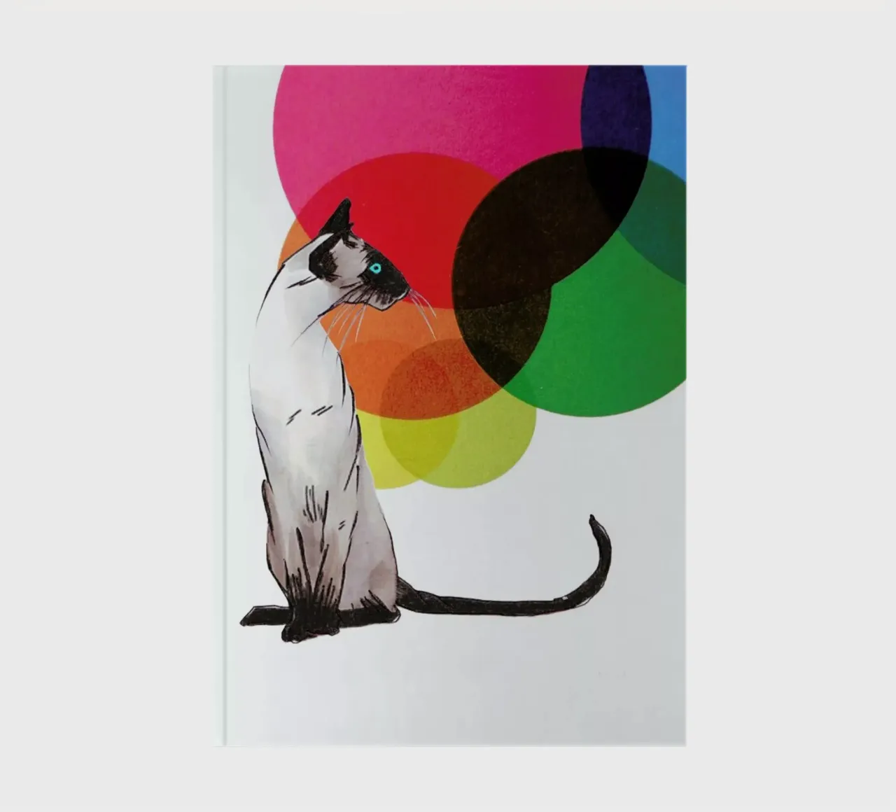 Siamese Cat with colorful balls notebook by Rococco LA