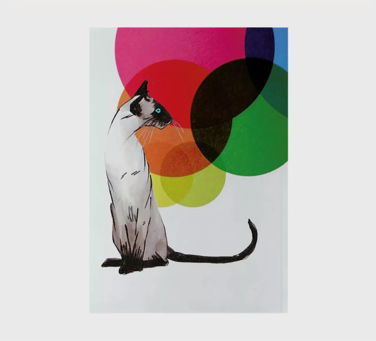 Siamese Cat with colorful balls notebook by Rococco LA