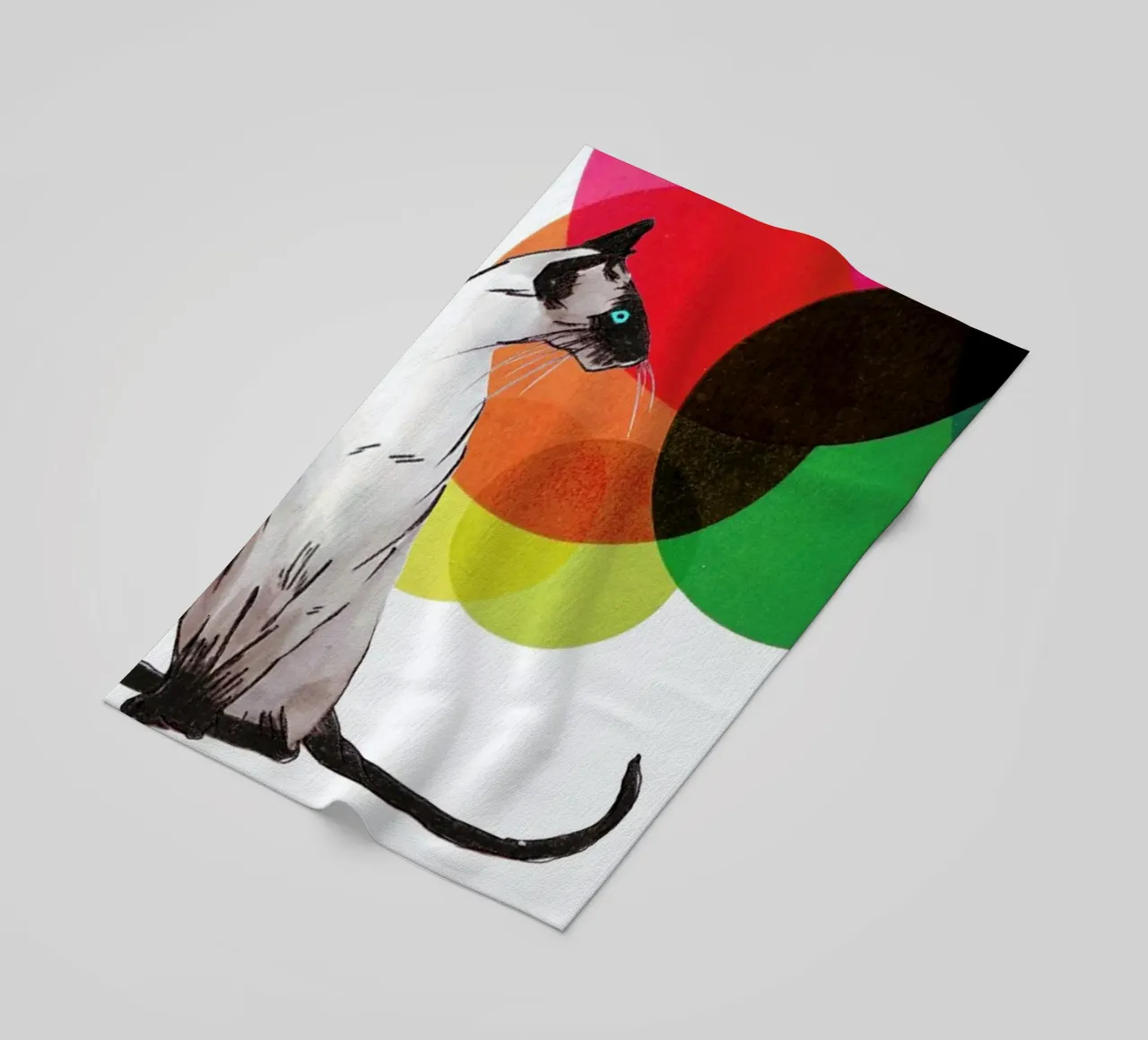 Siamese Cat with colorful balls telo mare da Rococco LA