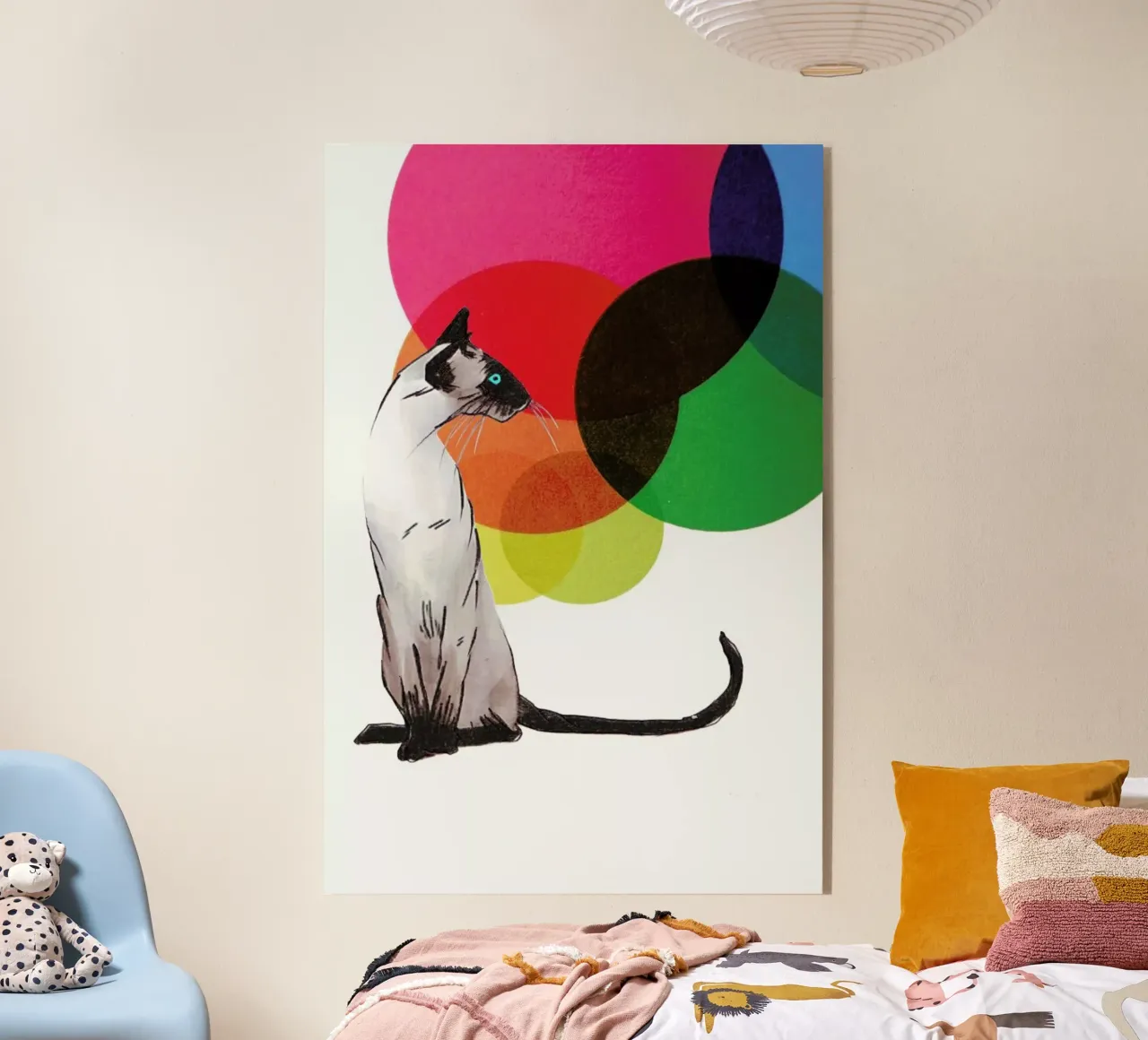 Siamese Cat with colorful balls plexiglass da Rococco LA
