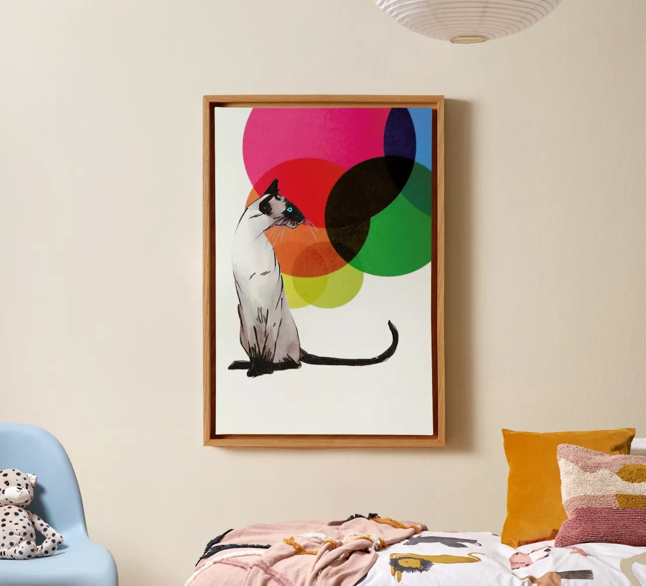 Siamese Cat with colorful balls tela da Rococco LA