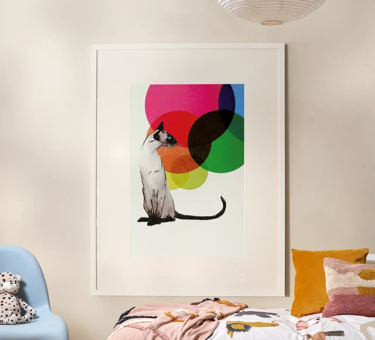 Siamese Cat with colorful balls carta hahnemühle da Rococco LA