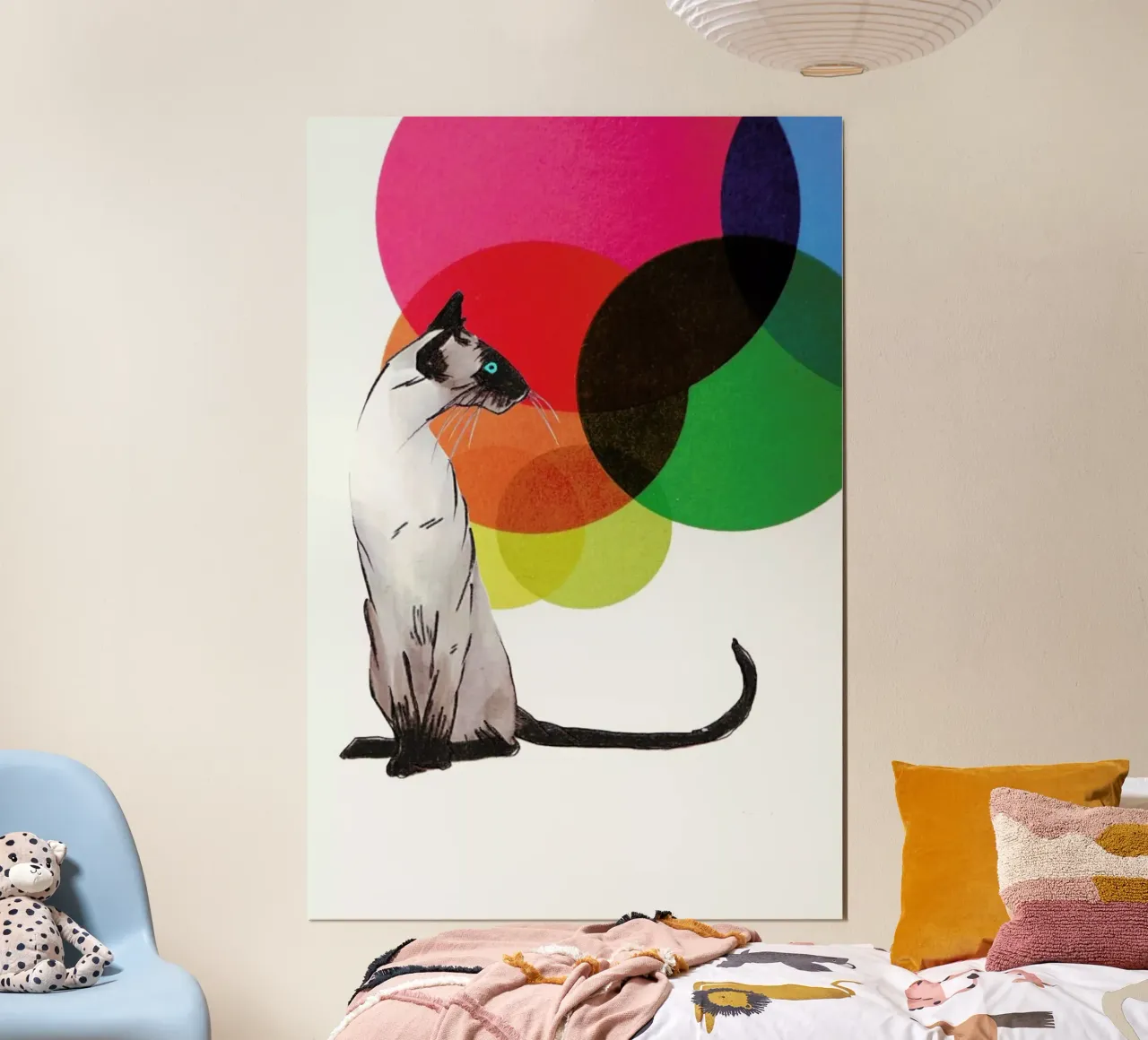 Siamese Cat with colorful balls carta hahnemühle da Rococco LA