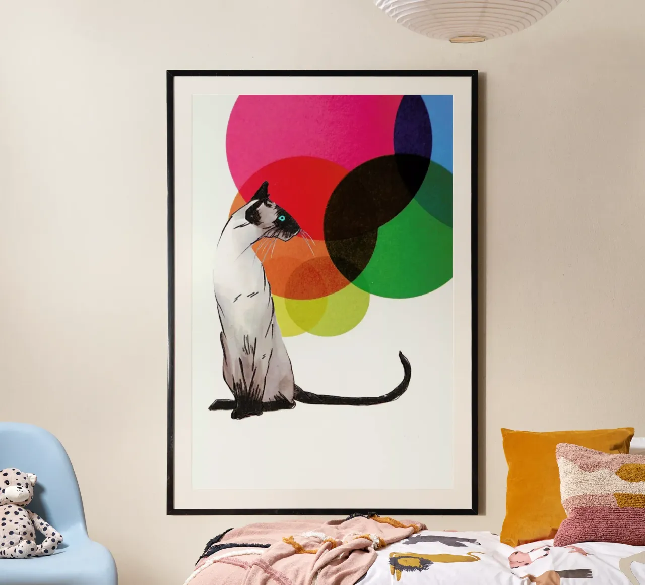 Siamese Cat with colorful balls carta hahnemühle da Rococco LA