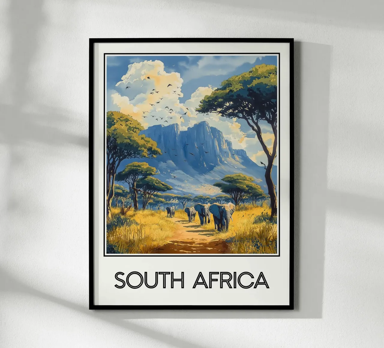 Sudafrica poster con telaio in legno da Frame the World