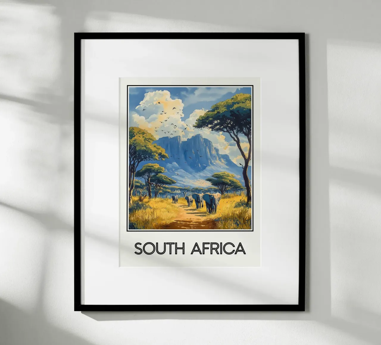 Sudafrica poster con telaio in legno da Frame the World