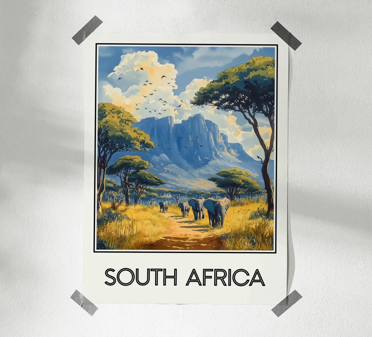 Sudafrica poster con telaio in legno da Frame the World