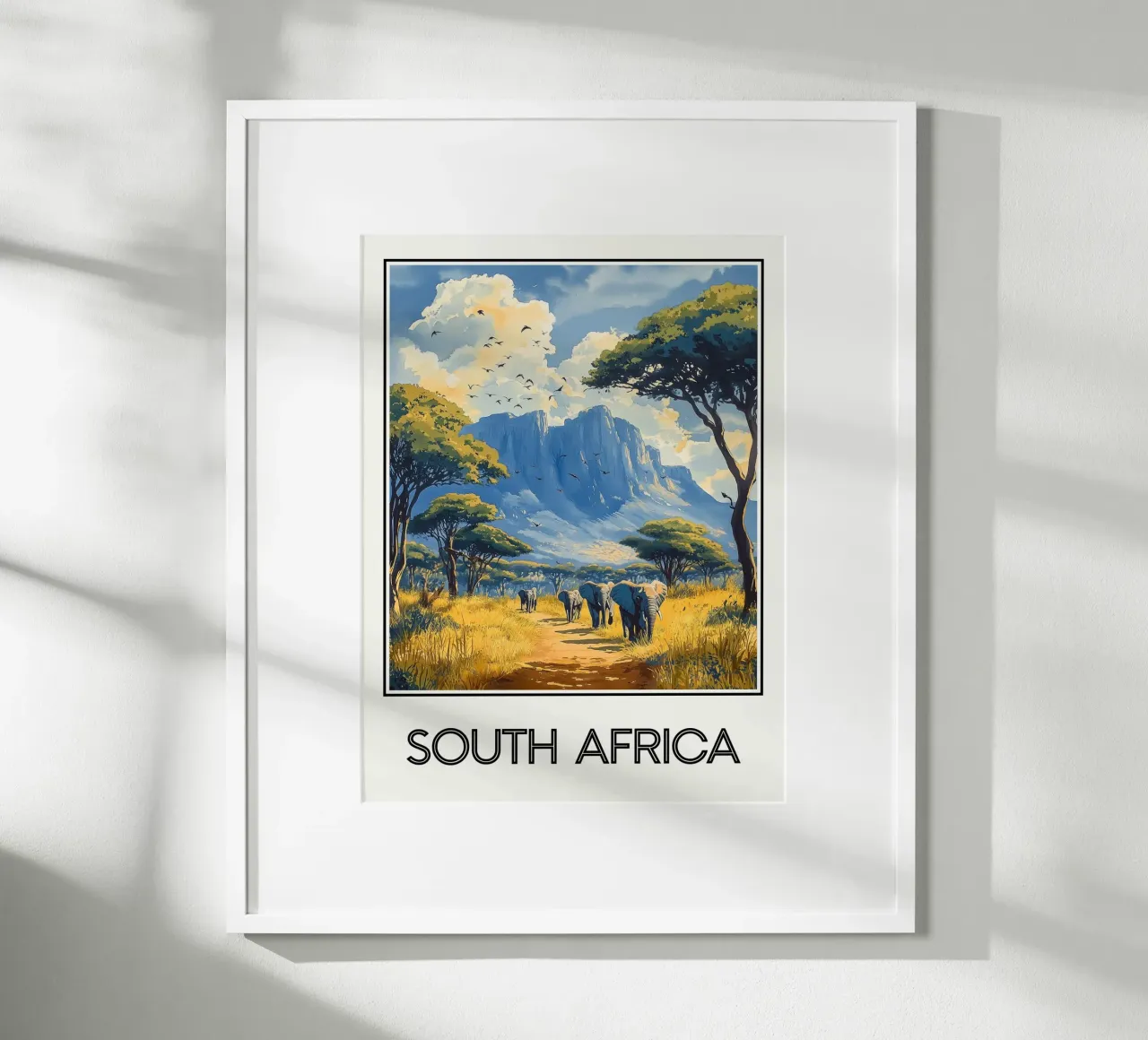 Sudafrica poster con telaio in legno da Frame the World
