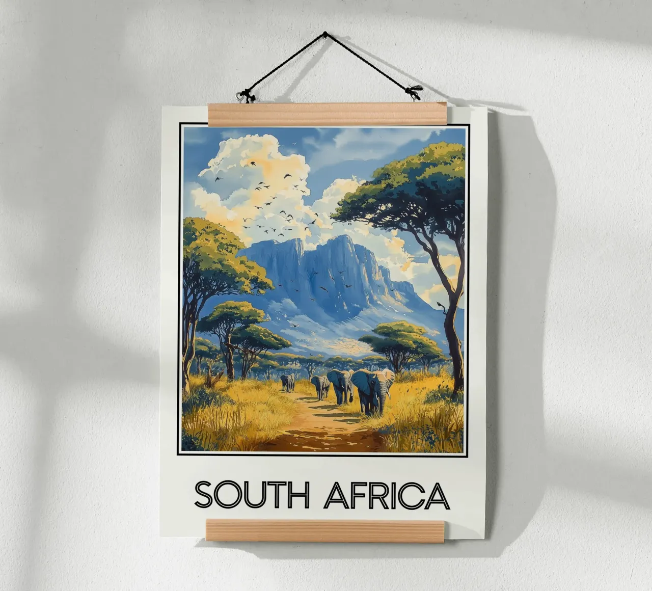 Sudafrica poster con telaio in legno da Frame the World