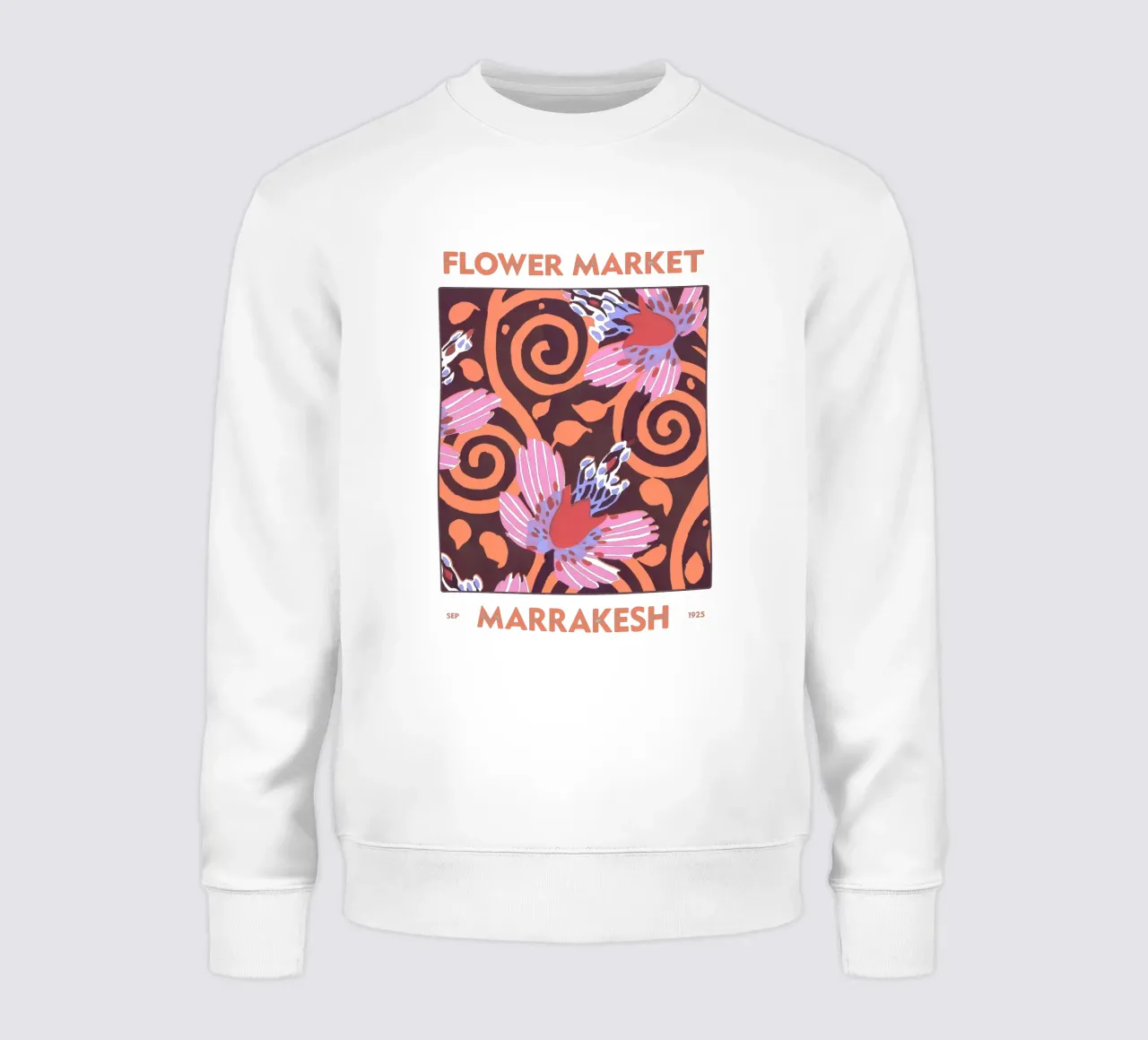 Mercato dei fiori di Marrakesh felpa da Vintagrafica