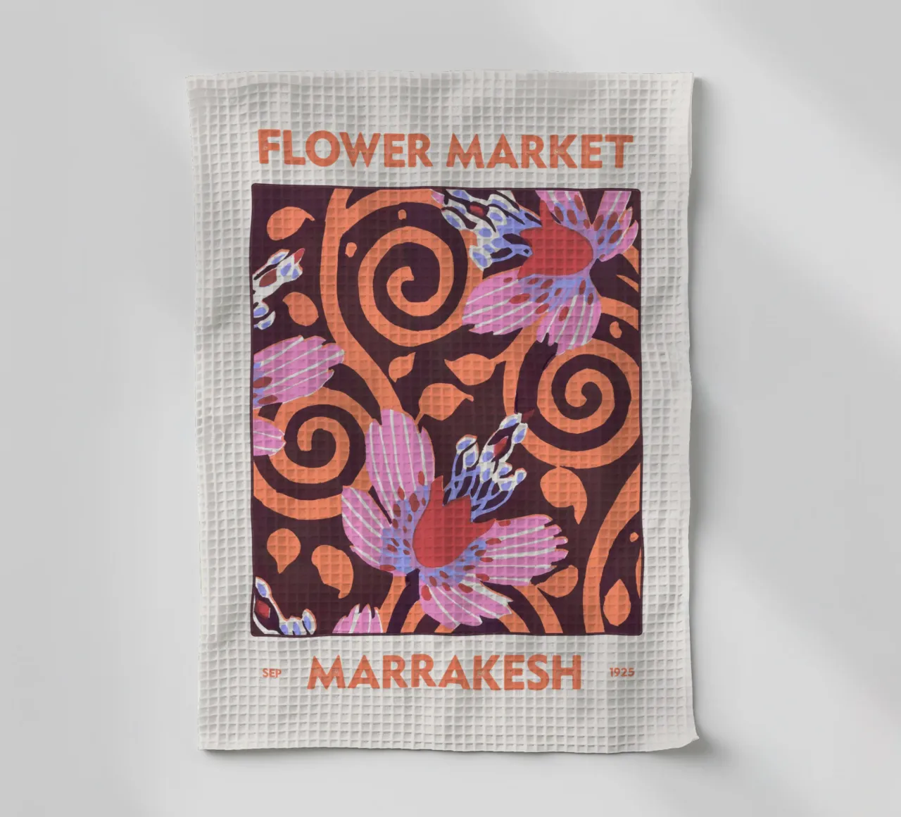 Mercato dei fiori di Marrakesh canovaccio da cucina da Vintagrafica