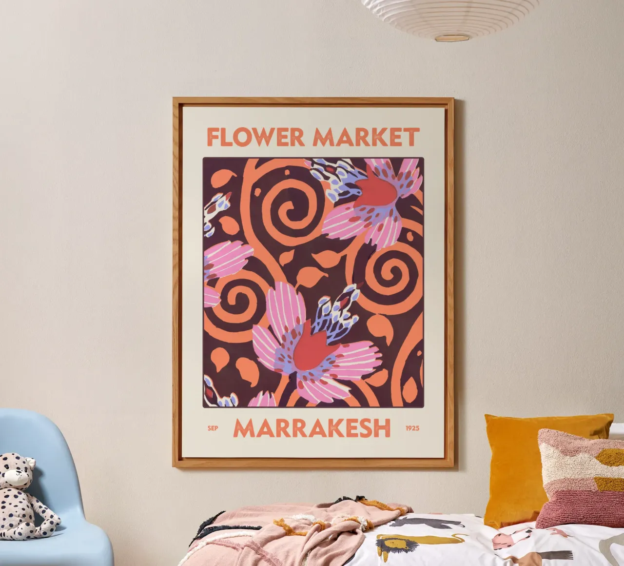 Mercato dei fiori di Marrakesh alluminio dibond da Vintagrafica