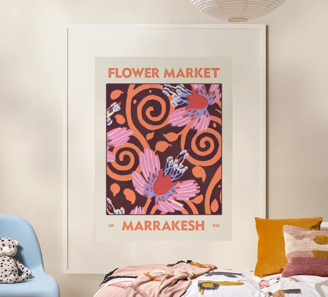 Mercato dei fiori di Marrakesh carta hahnemühle da Vintagrafica