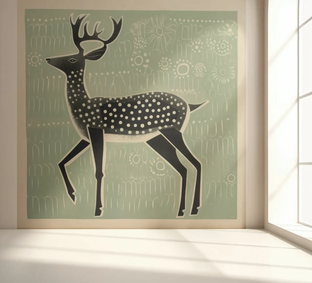 Green Caribou 4 photo wallpaper by Minimal Animal Art