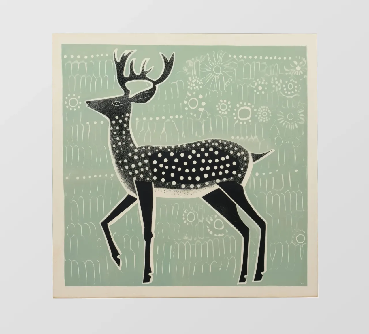 Green Caribou 4 photo wallpaper by Minimal Animal Art
