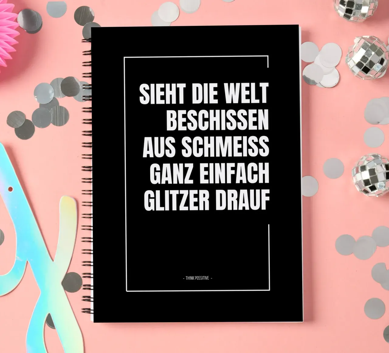 GLITZER FÜR DIE WELT spiral notebook by Einfach Uebel
