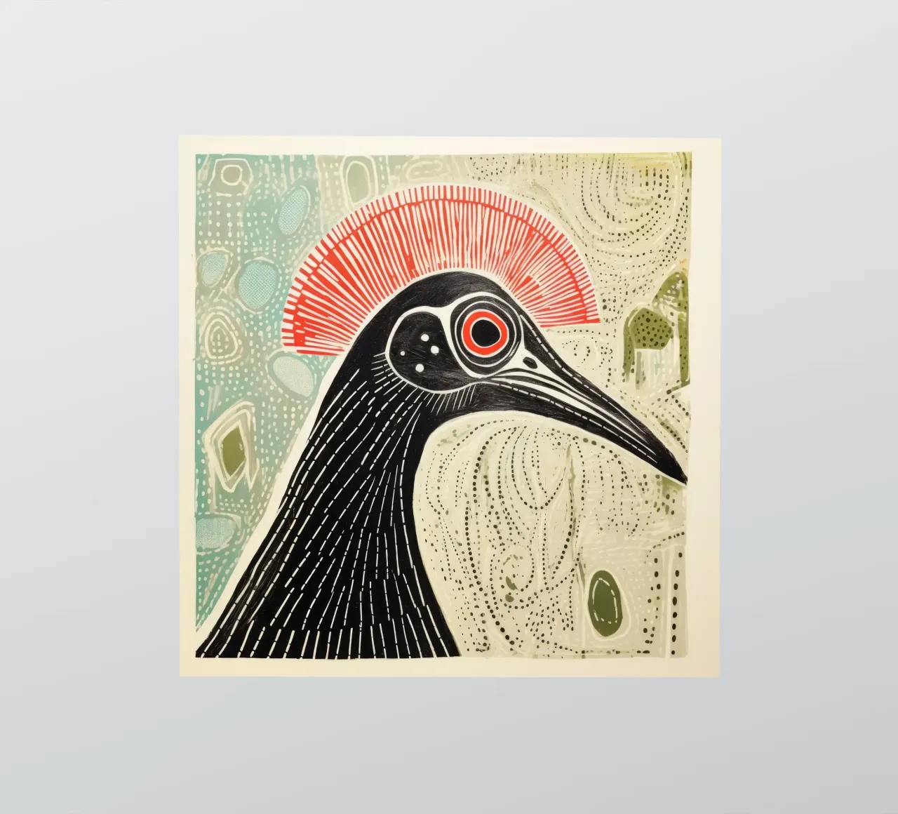Cassowary vert 1 autocollant de Minimal Animal Art