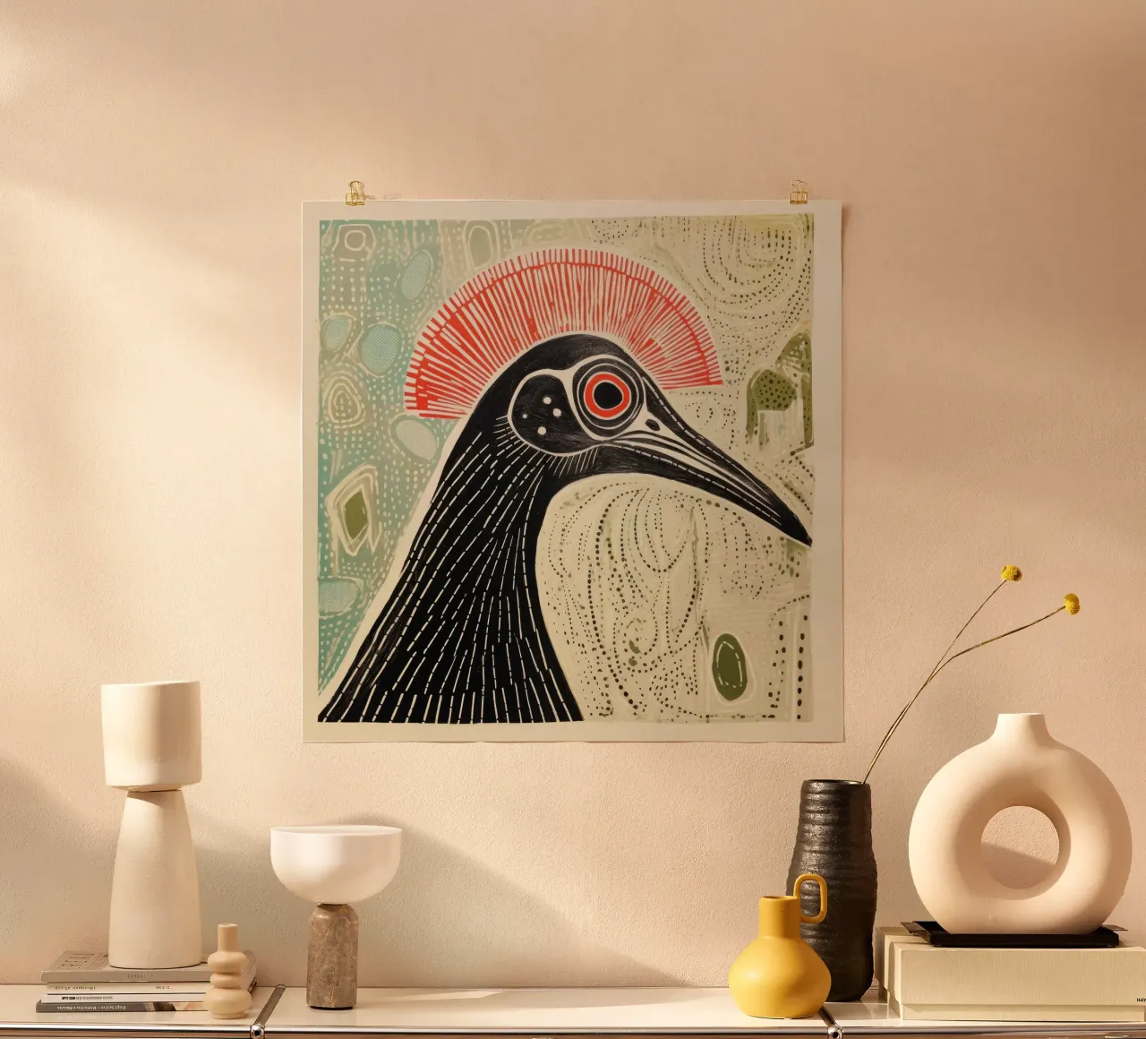 Grüner Kasuar 1 Poster von Minimal Animal Art