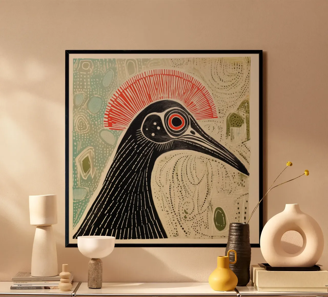 Cassowary verde 1 carta hahnemühle da Minimal Animal Art