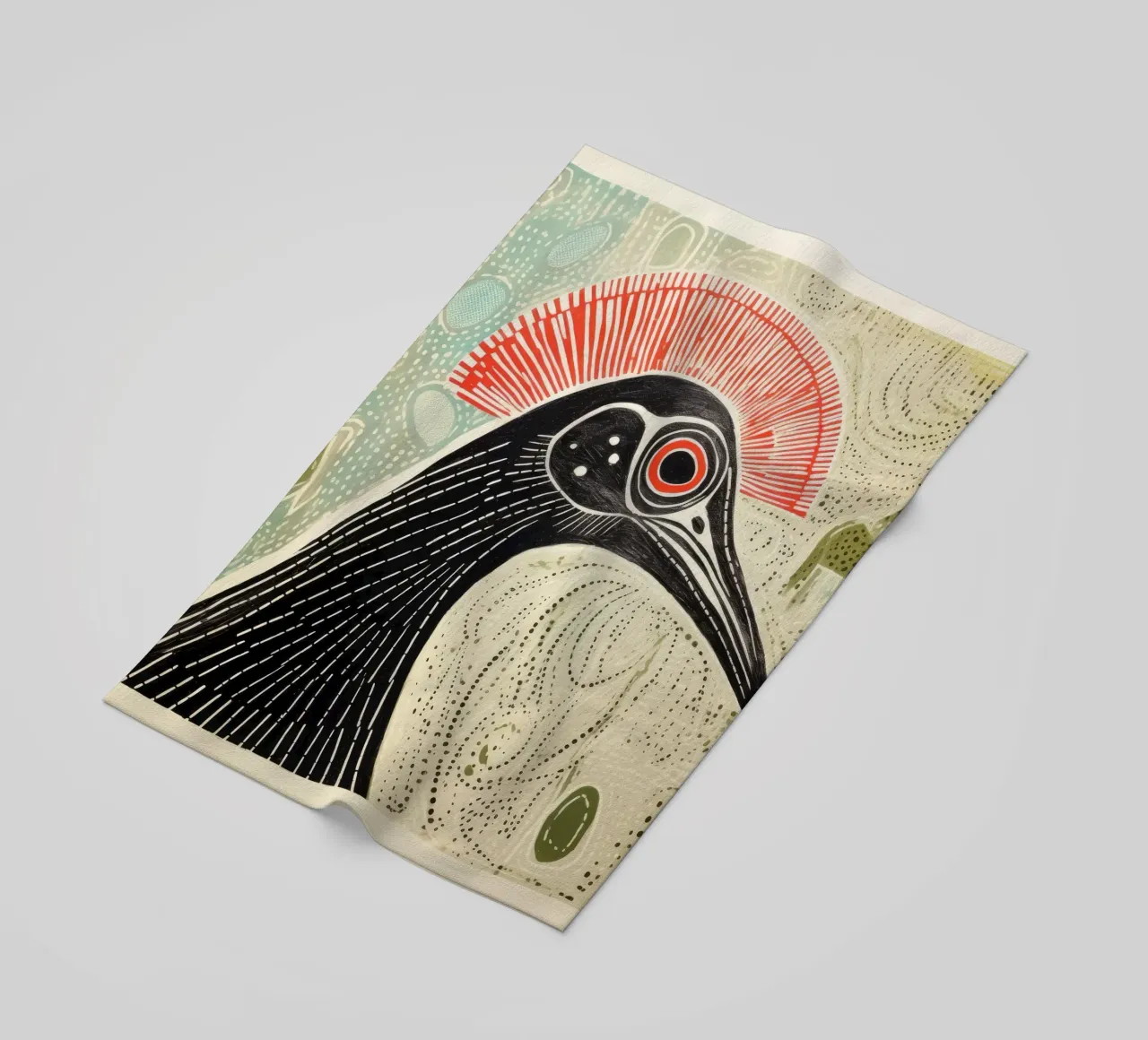 Cassowary verde 1 telo mare da Minimal Animal Art