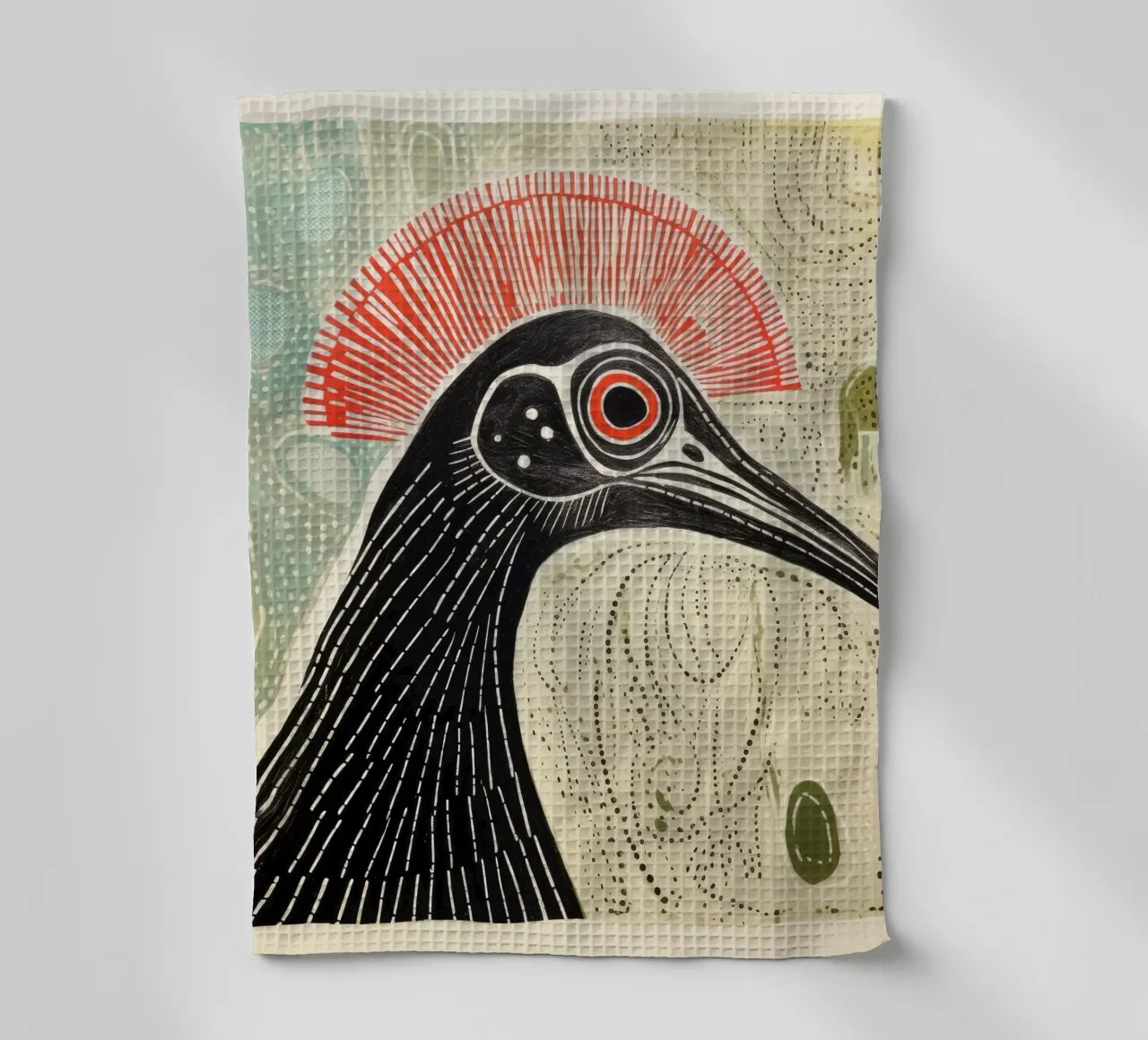 Cassowary vert 1 torchon de Minimal Animal Art