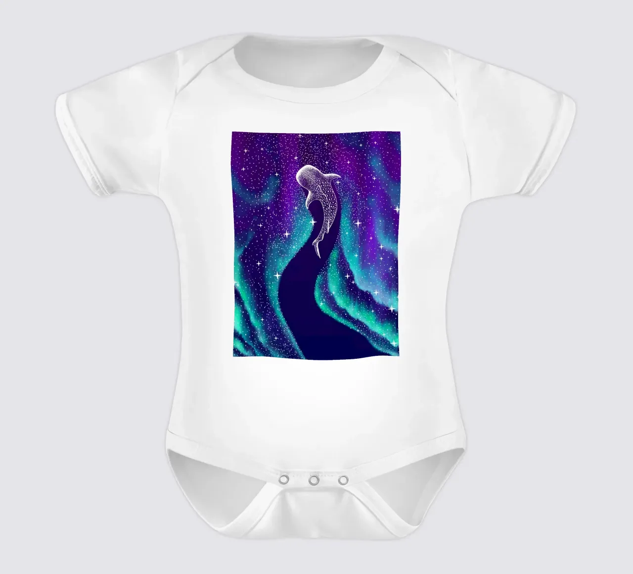 Star eater in northern lights short-sleeve baby romper by aliriza cakir