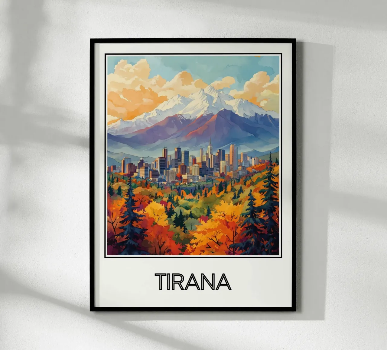 Tirana poster con telaio in alluminio da Frame the World
