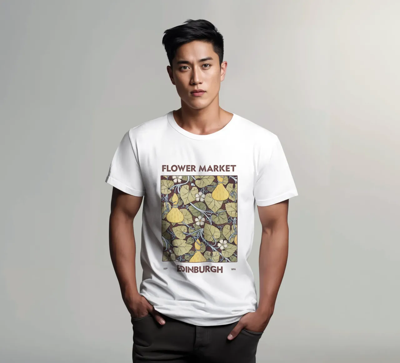 Mercato dei fiori di Edimburgo t-shirt da Vintagrafica