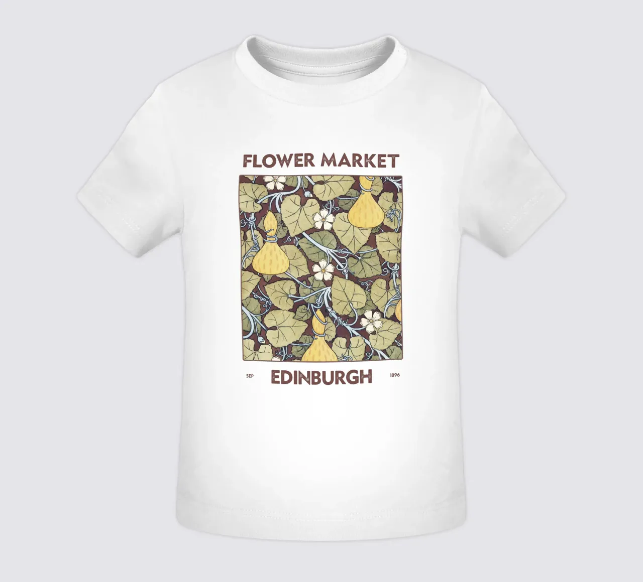 Mercato dei fiori di Edimburgo maglietta neonato da Vintagrafica