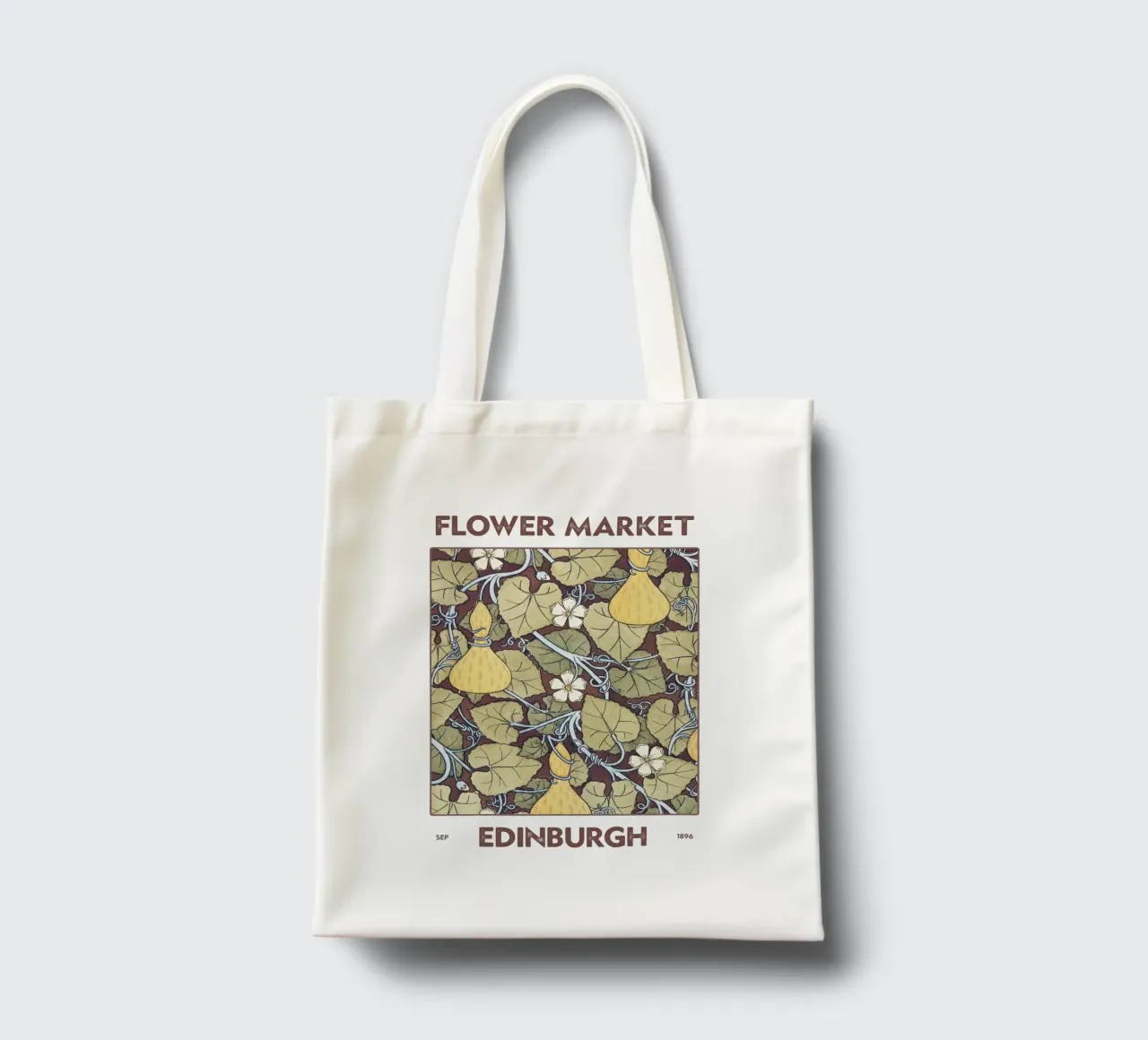 Mercato dei fiori di Edimburgo borsa in juta da Vintagrafica