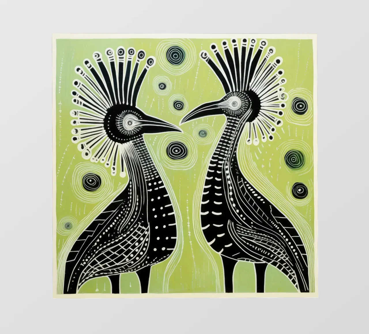 Cassowary verde 2 pellicola backlit da Minimal Animal Art