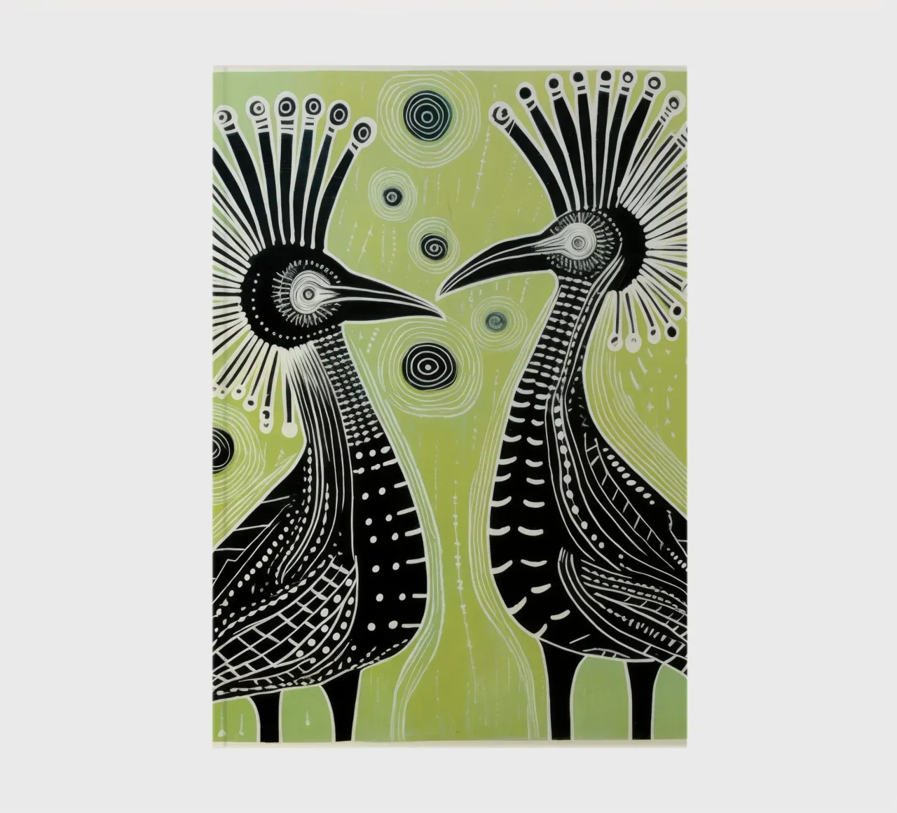 Cassowary vert 2 carnet de notes de Minimal Animal Art