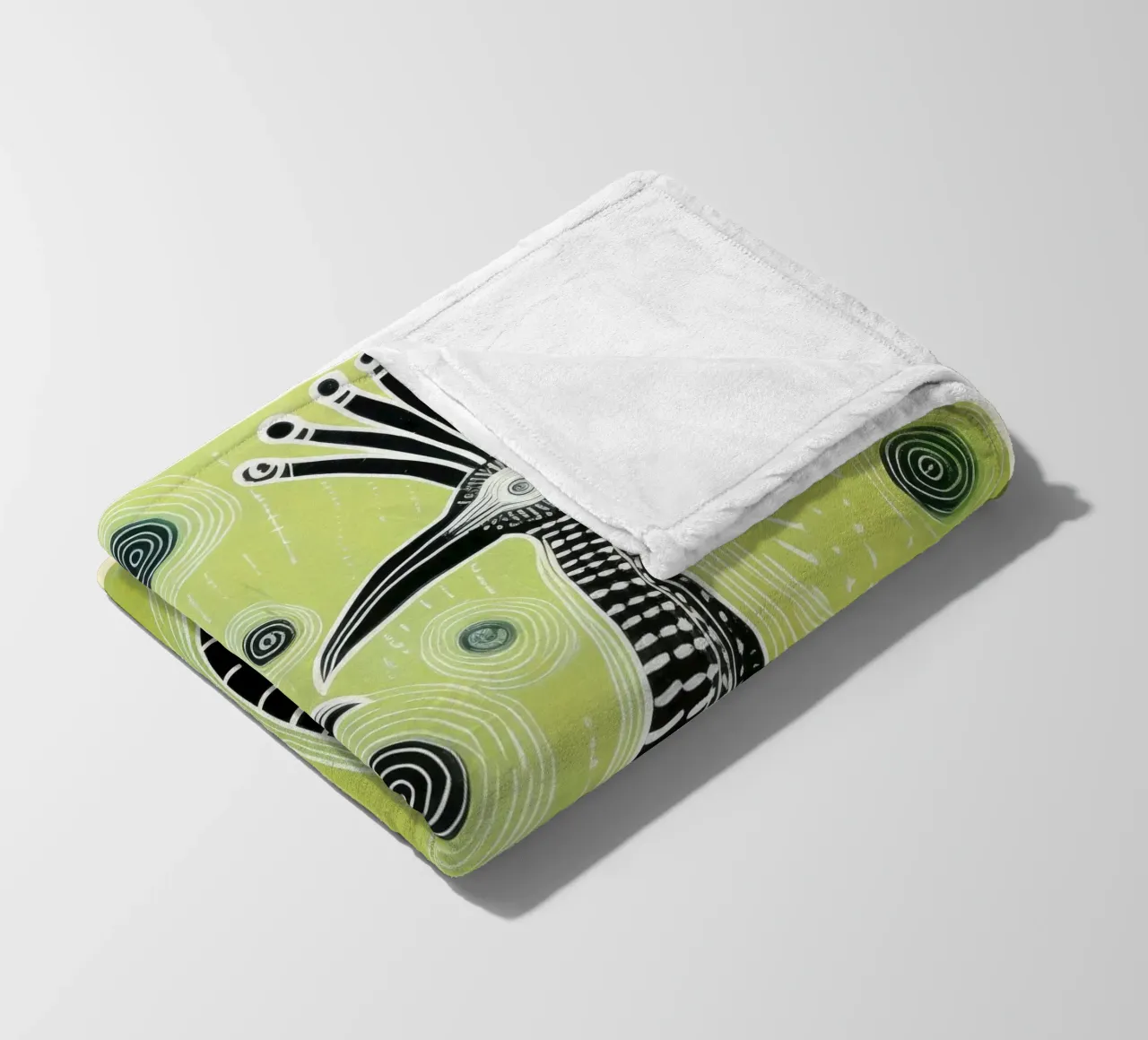 Cassowary verde 2 coperta in pile da Minimal Animal Art