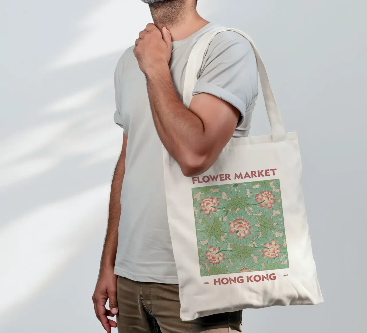 Mercato dei fiori di Hong Kong borsa in juta da Vintagrafica