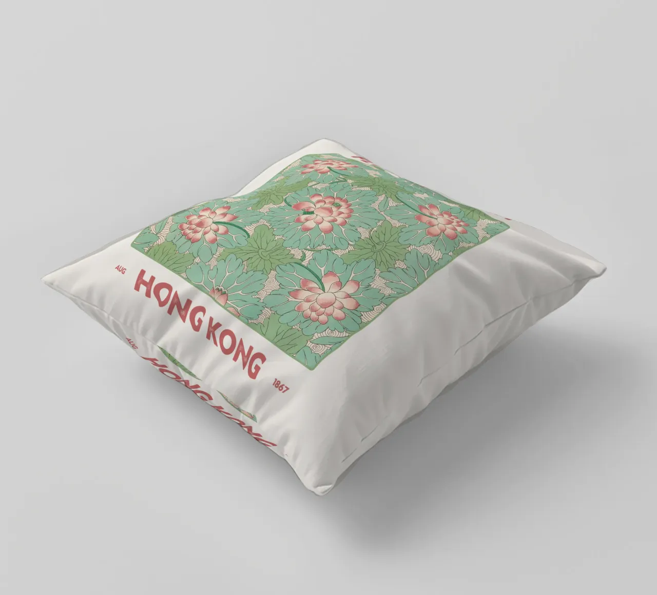 Mercato dei fiori di Hong Kong cuscino da Vintagrafica