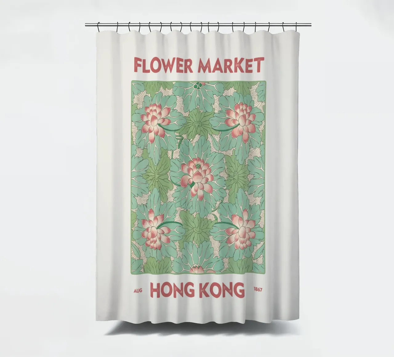 Mercato dei fiori di Hong Kong tenda da doccia da Vintagrafica