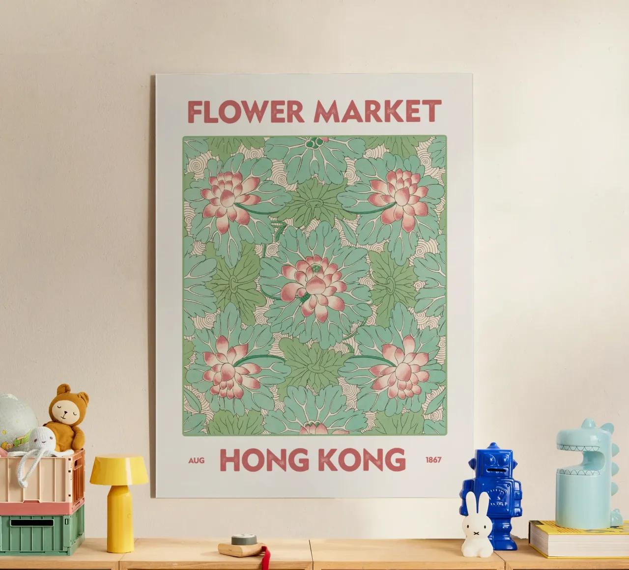 Mercato dei fiori di Hong Kong plexiglass da Vintagrafica