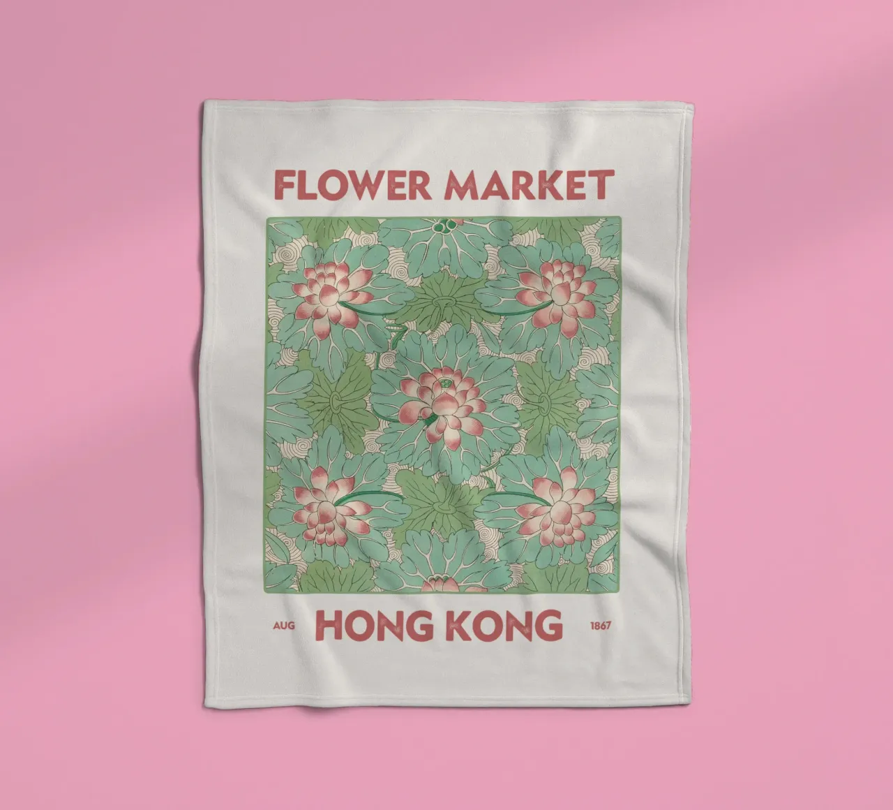 Mercato dei fiori di Hong Kong coperta in pile da Vintagrafica