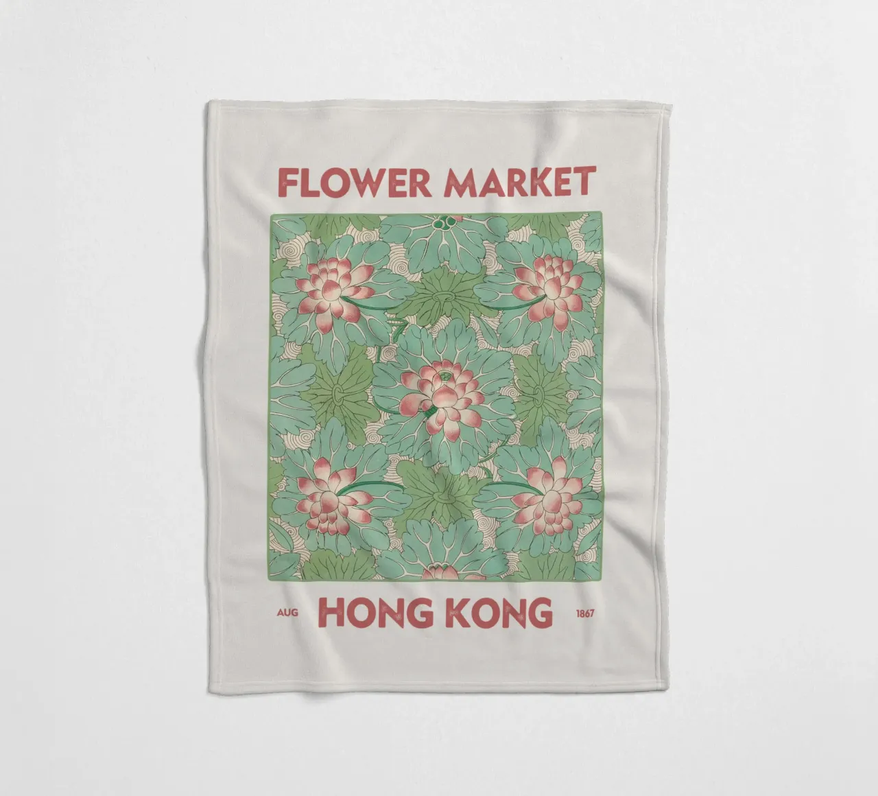 Mercato dei fiori di Hong Kong coperta in pile da Vintagrafica