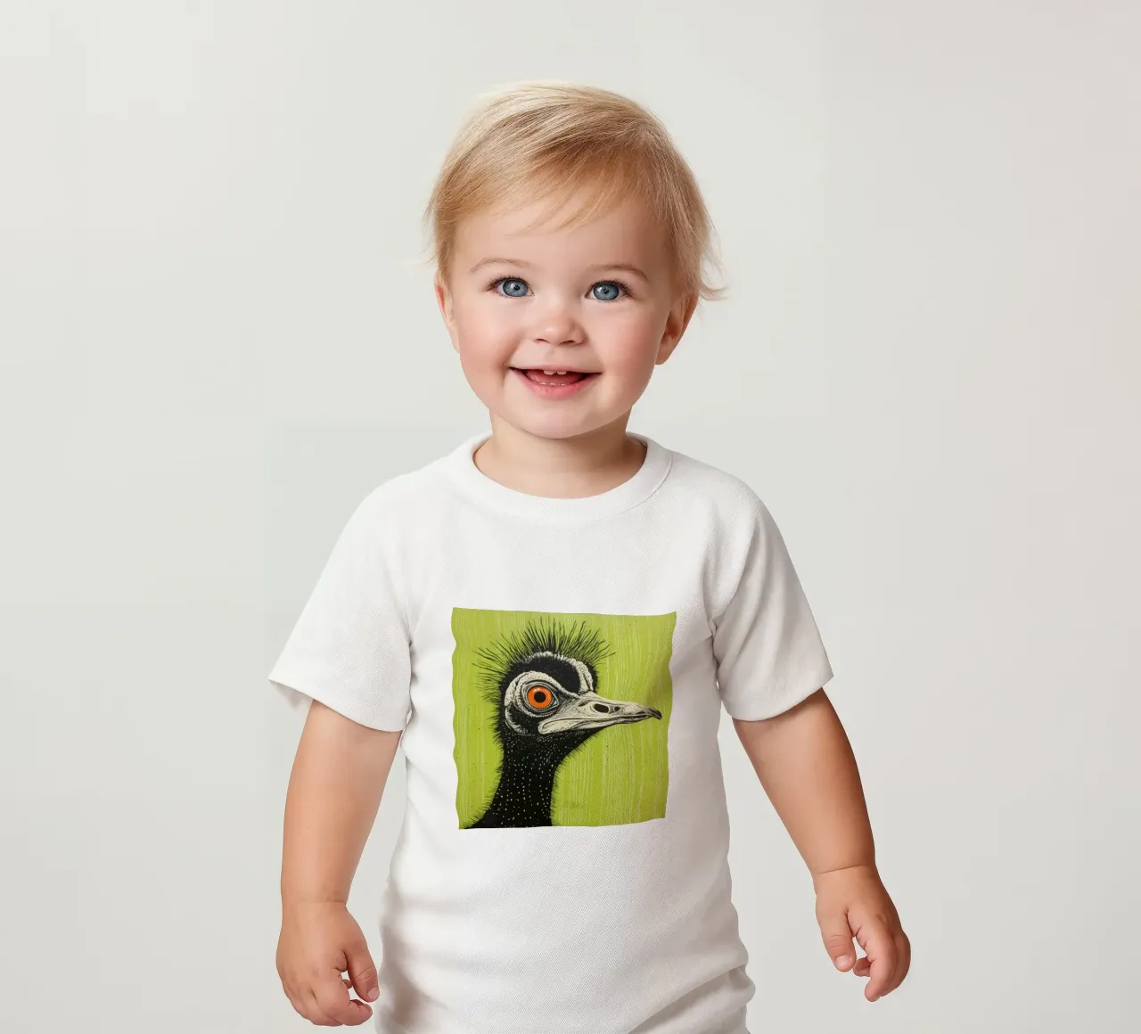 Cassowary verde 3 maglietta neonato da Minimal Animal Art