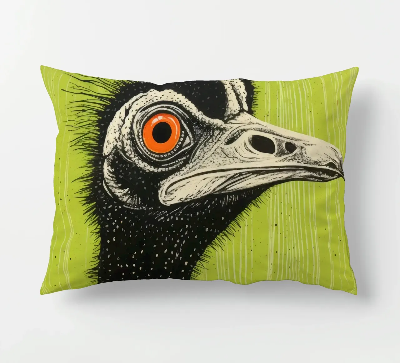 Cassowary verde cuscino da Minimal Animal Art