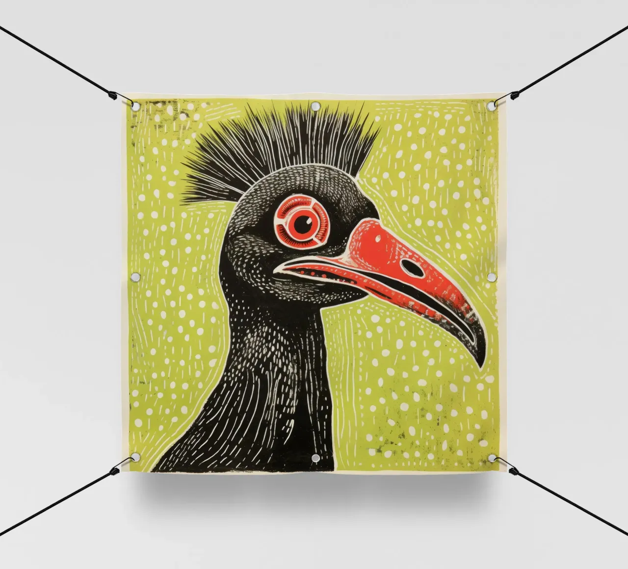 Cassowary verde 4 telo in pvc da Minimal Animal Art